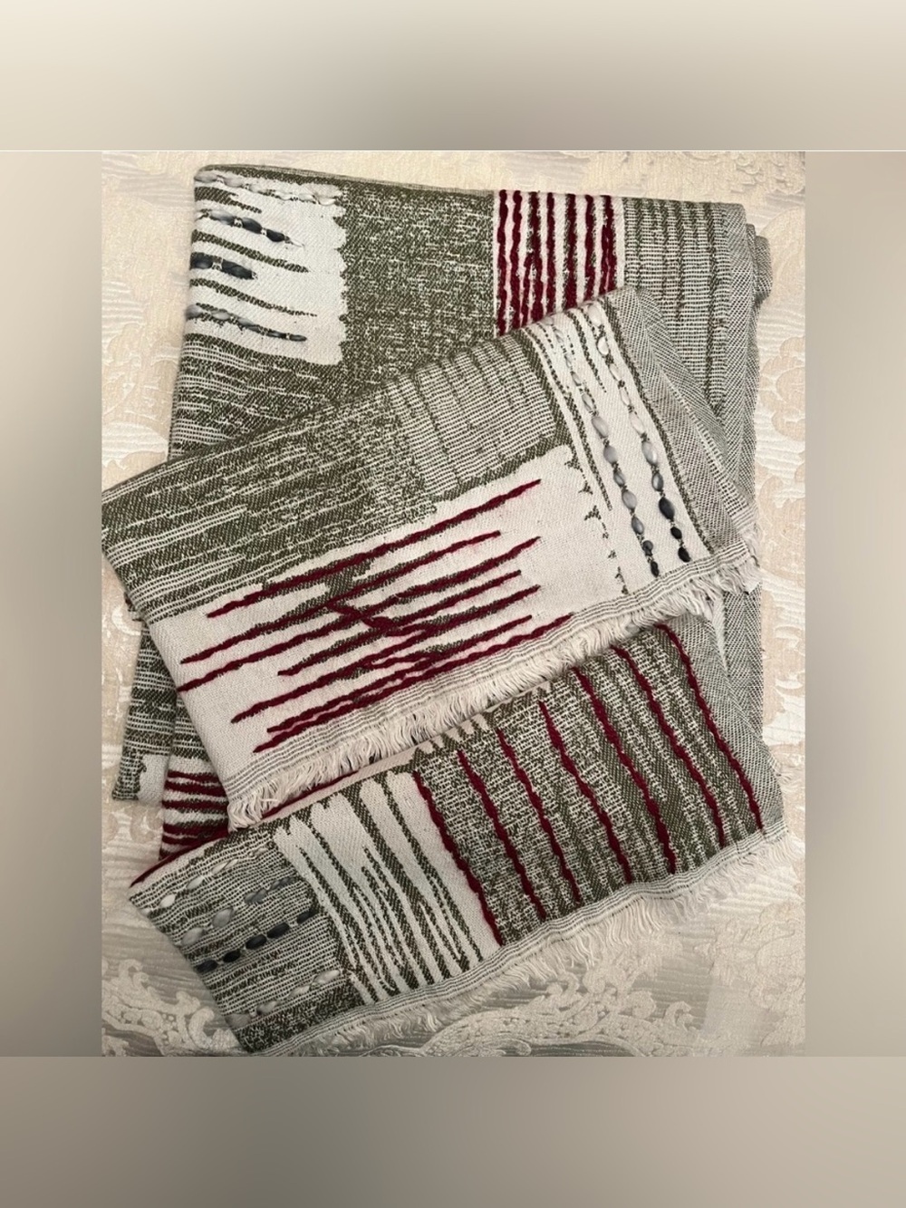 Like New Anna & Ava Woven
Scarf with Fringe